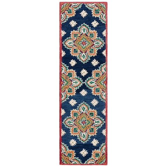 SAFAVIEH Blossom Pauletta Floral Runner Rug, Navy/Ivory, 2'3" x 8'