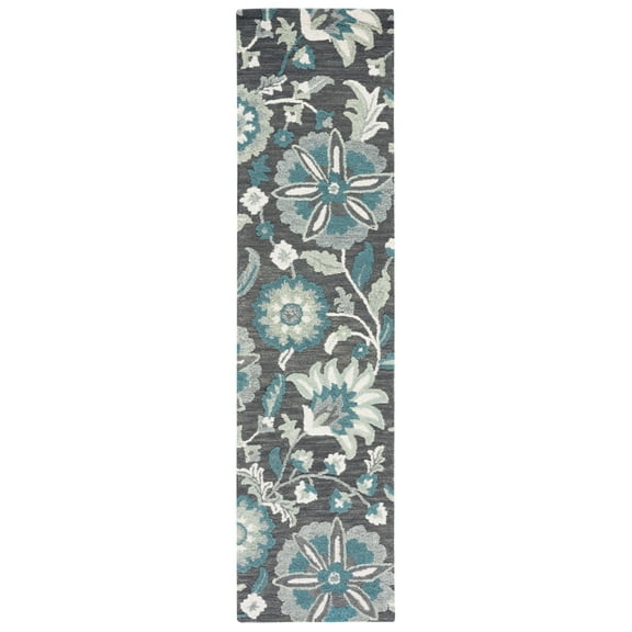 SAFAVIEH Blossom Riley Floral Runner Rug, Grey/Blue, 2'3" x 9'