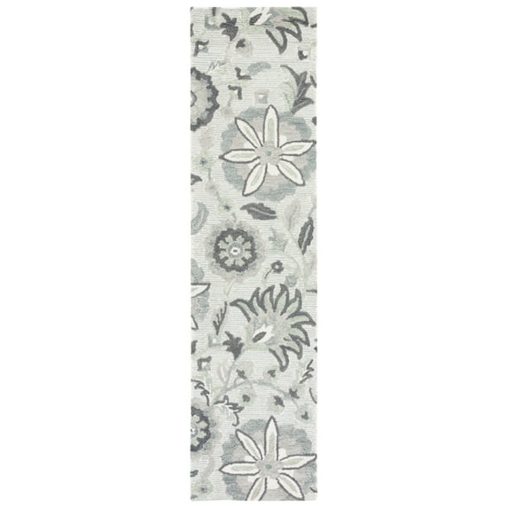 SAFAVIEH Blossom Riley Floral Runner Rug, Ivory/Blue, 2'3" x 9'