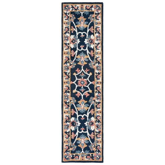SAFAVIEH Blossom Rodge Floral Runner Rug, Blue/Ivory, 2'3" x 9'