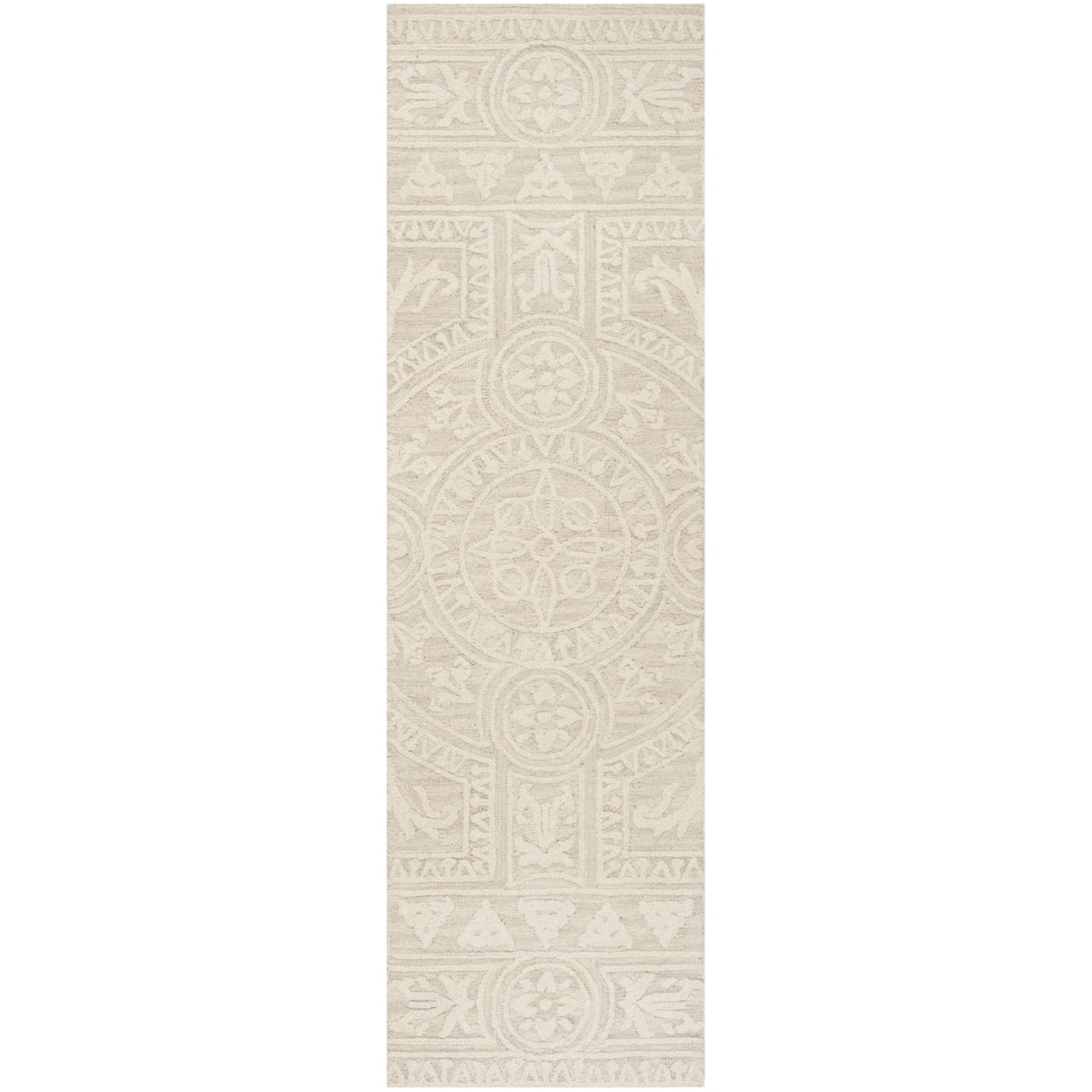 Ivory Handmade Wool Tufted Runner Rug, 2'3" x 6'