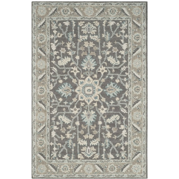 SAFAVIEH Blossom Shevon Oriental Area Rug, Dark Grey/Light Brown, 2' x 3'