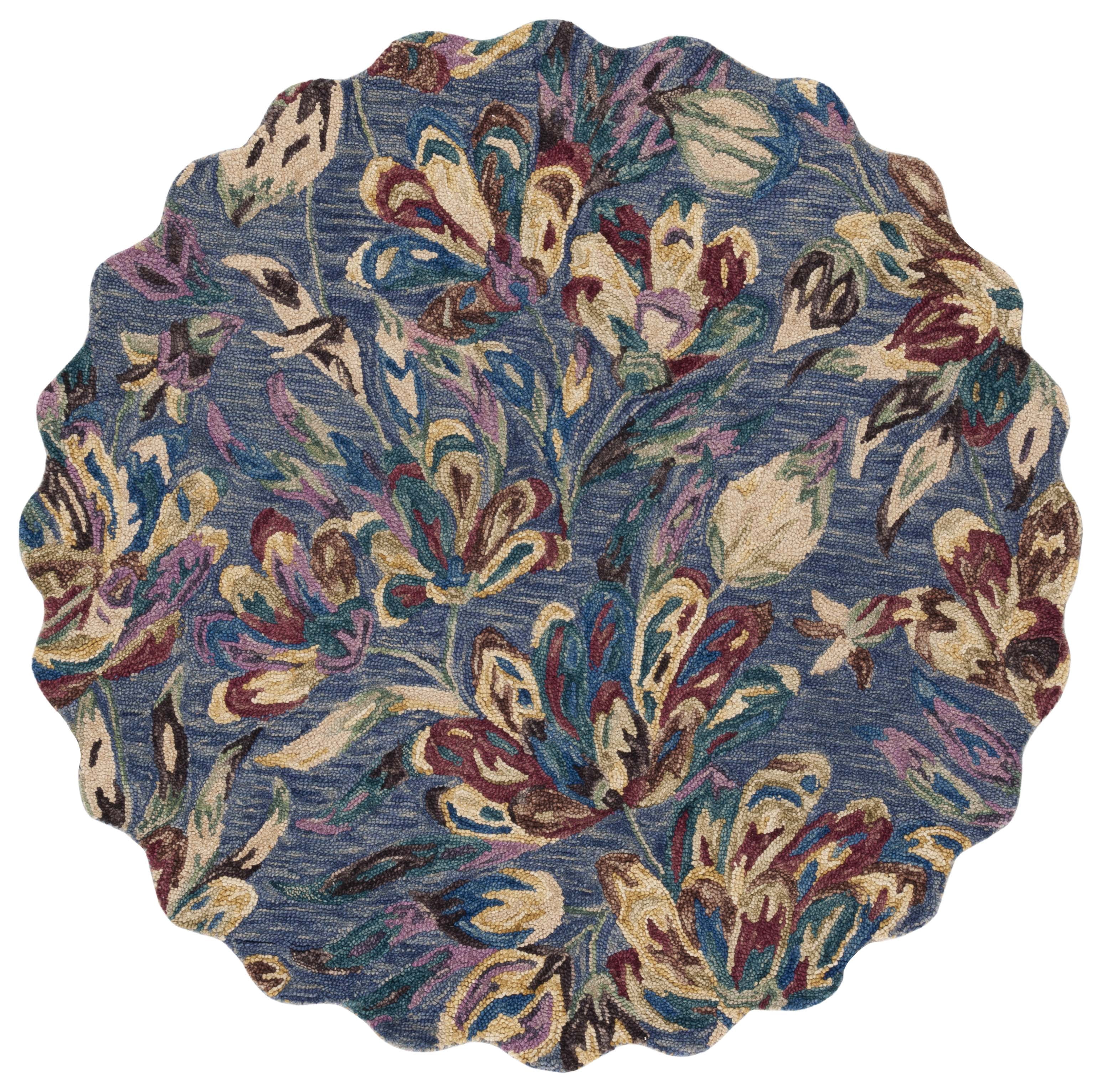 SAFAVIEH Blossom Tobias Floral Area Rug, Blue/Violet, 6' x 6' Round