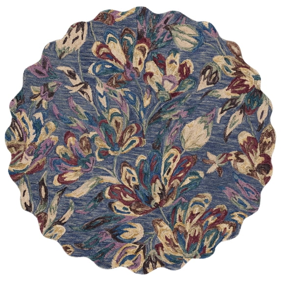 SAFAVIEH Blossom Tobias Floral Area Rug, Blue/Violet, 6' x 6' Round