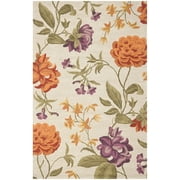 SAFAVIEH Blossom Tracy Floral Flowers Wool Area Rug, Ivory/Multi, 3' x 5'