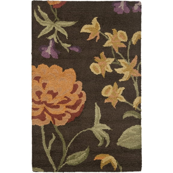 SAFAVIEH Blossom Tracy Floral Wool Area Rug, Brown/Multi, 2' x 3'