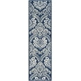 thumbnail image 1 of SAFAVIEH Blossom Travis Damask Wool Runner Rug, Navy/Ivory, 2'3" x 8', 1 of 5