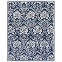 SAFAVIEH Blossom Travis Geometric Wool Area Rug, Navy/Ivory, 6' x 9'