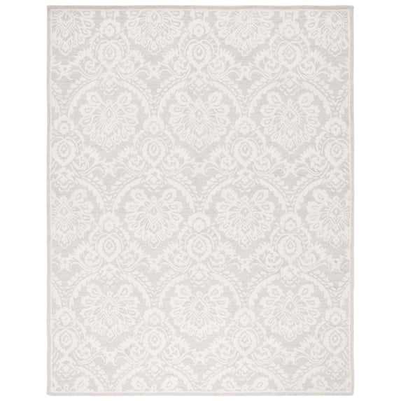 SAFAVIEH Blossom Travis Geometric Wool Area Rug, Silver/Ivory, 10' x 14'