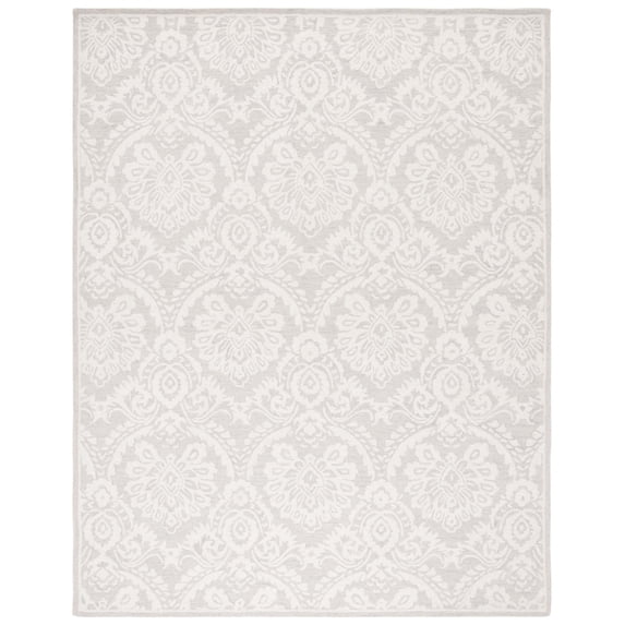 SAFAVIEH Blossom Travis Geometric Wool Area Rug, Silver/Ivory, 8' x 10'