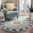thumbnail image 1 of Safavieh Blossom Trinity Floral Area Rug, Blue/Gold, 6' x 6' Round, 1 of 8