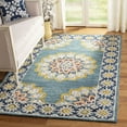 thumbnail image 1 of SAFAVIEH Blossom Trinity Floral Area Rug, Blue/Gold, 6' x 6' Square, 1 of 7