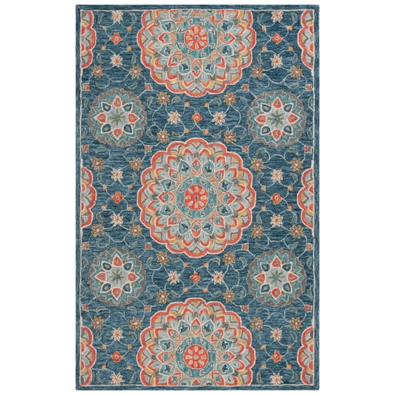 SAFAVIEH Blossom Tris Floral Area Rug, Blue/Red, 8' x 10'