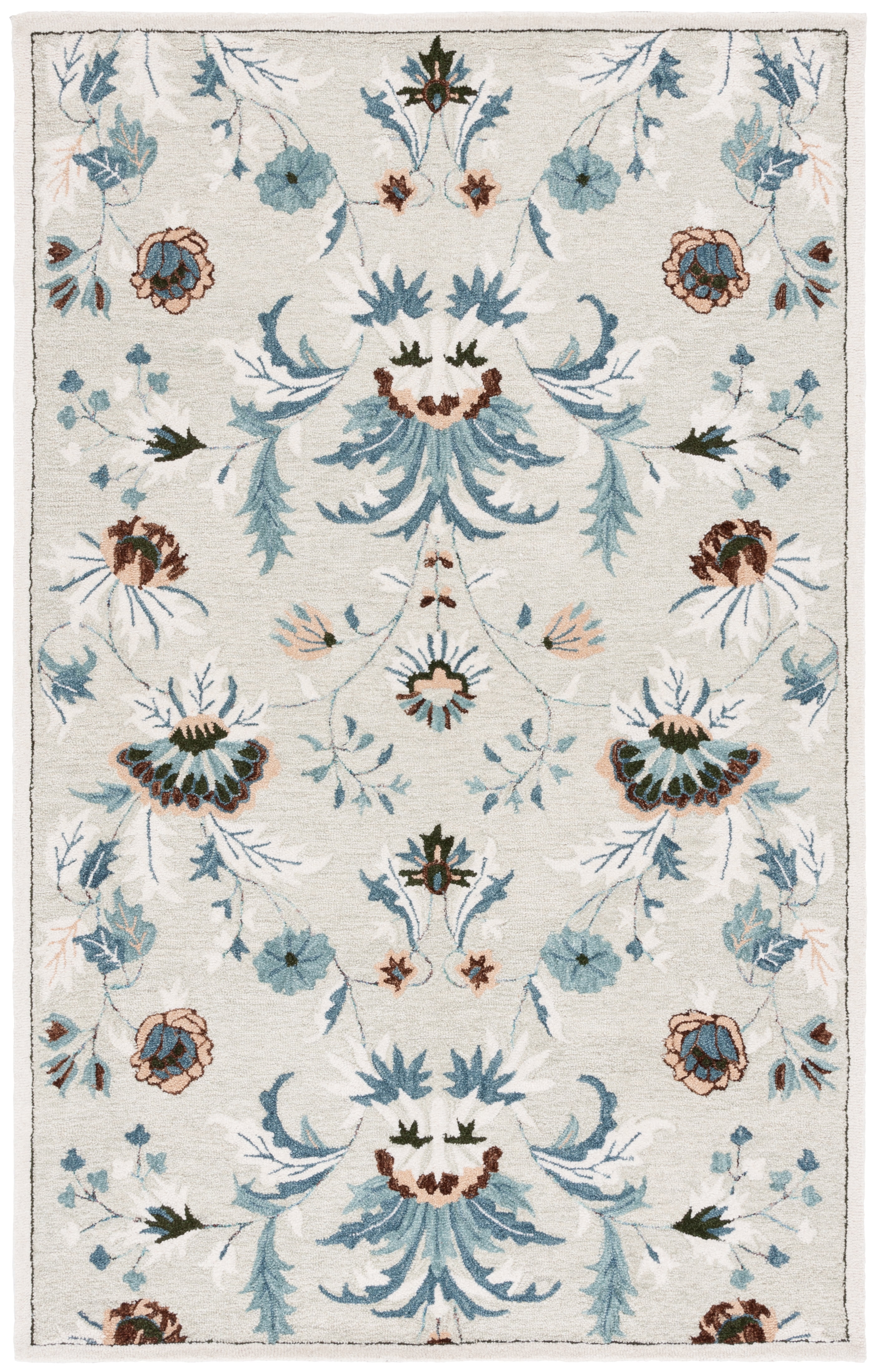SAFAVIEH Blossom Wardell Floral Area Rug, Sage/Blue, 4' x 6'