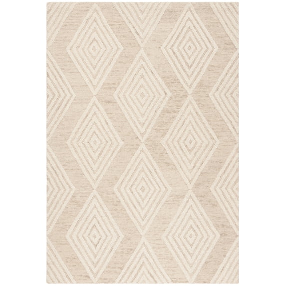 SAFAVIEH Blossom Winston Chevron Wool Area Rug, Beige/Ivory, 4' x 6'