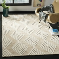 SAFAVIEH Blossom Winston Geometric Wool Area Rug, Beige/Ivory, 9' x 12'