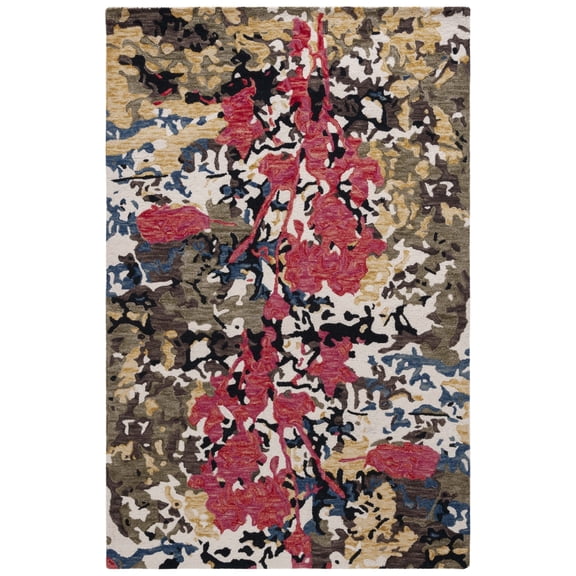 SAFAVIEH Blossom Yazmin Abstract Area Rug, Green/Ivory, 8' x 10'