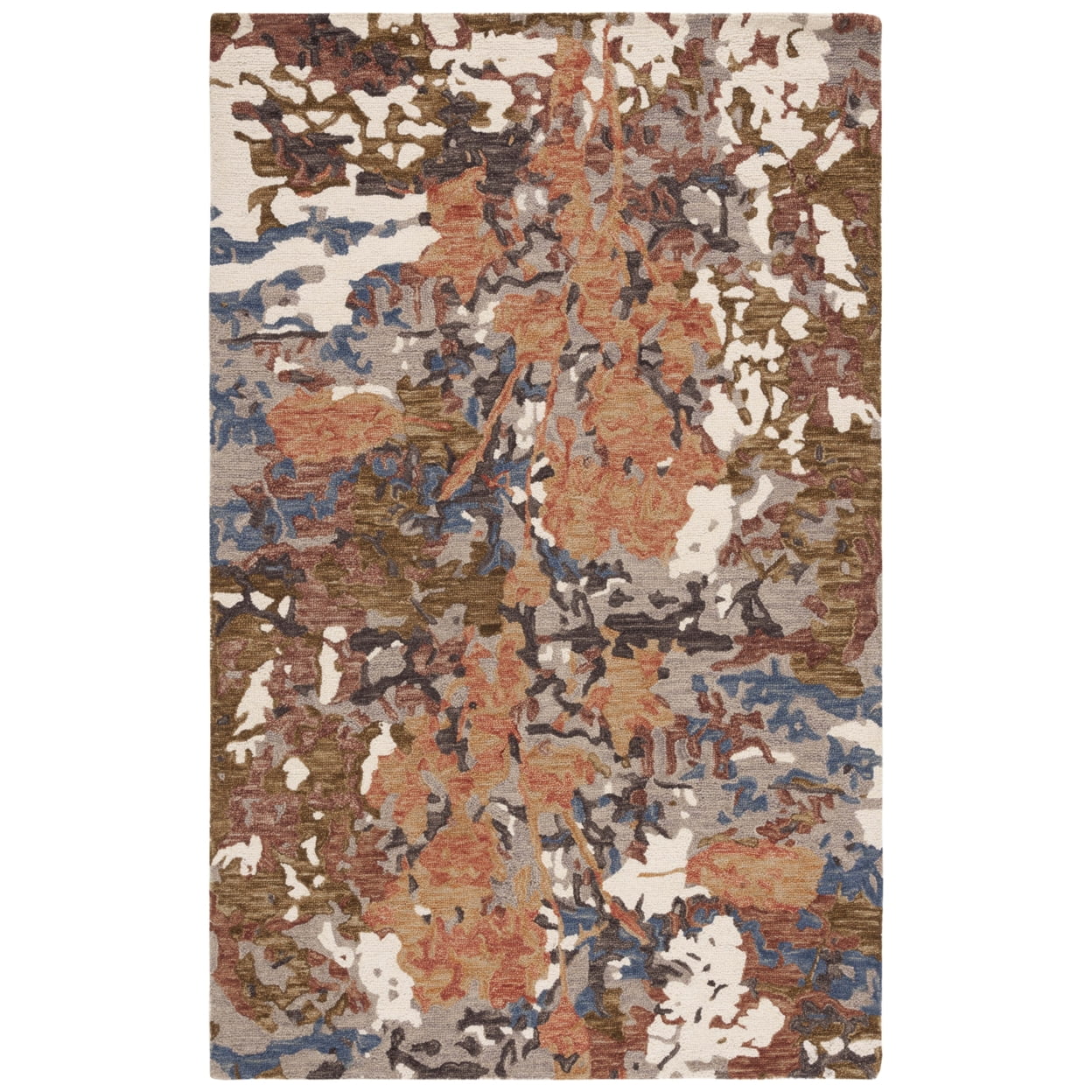 SAFAVIEH Moon Dust Area Rug – 5'3 X 7'7, Blue & Ivory Vintage Oriental Design, Viscose & Polyester 2 thumbnail image