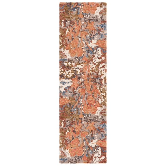 SAFAVIEH Blossom Yazmin Abstract Runner Rug, Rust/Ivory, 2'3" x 8'
