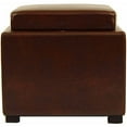 thumbnail image 1 of SAFAVIEH Bobbi Modern Glam Single Upholstered Tray Storage Ottoman, Cordovan, 1 of 2