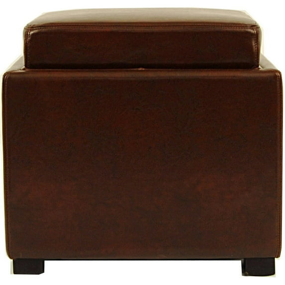 SAFAVIEH Bobbi Tray Storage Ottoman Cordovan