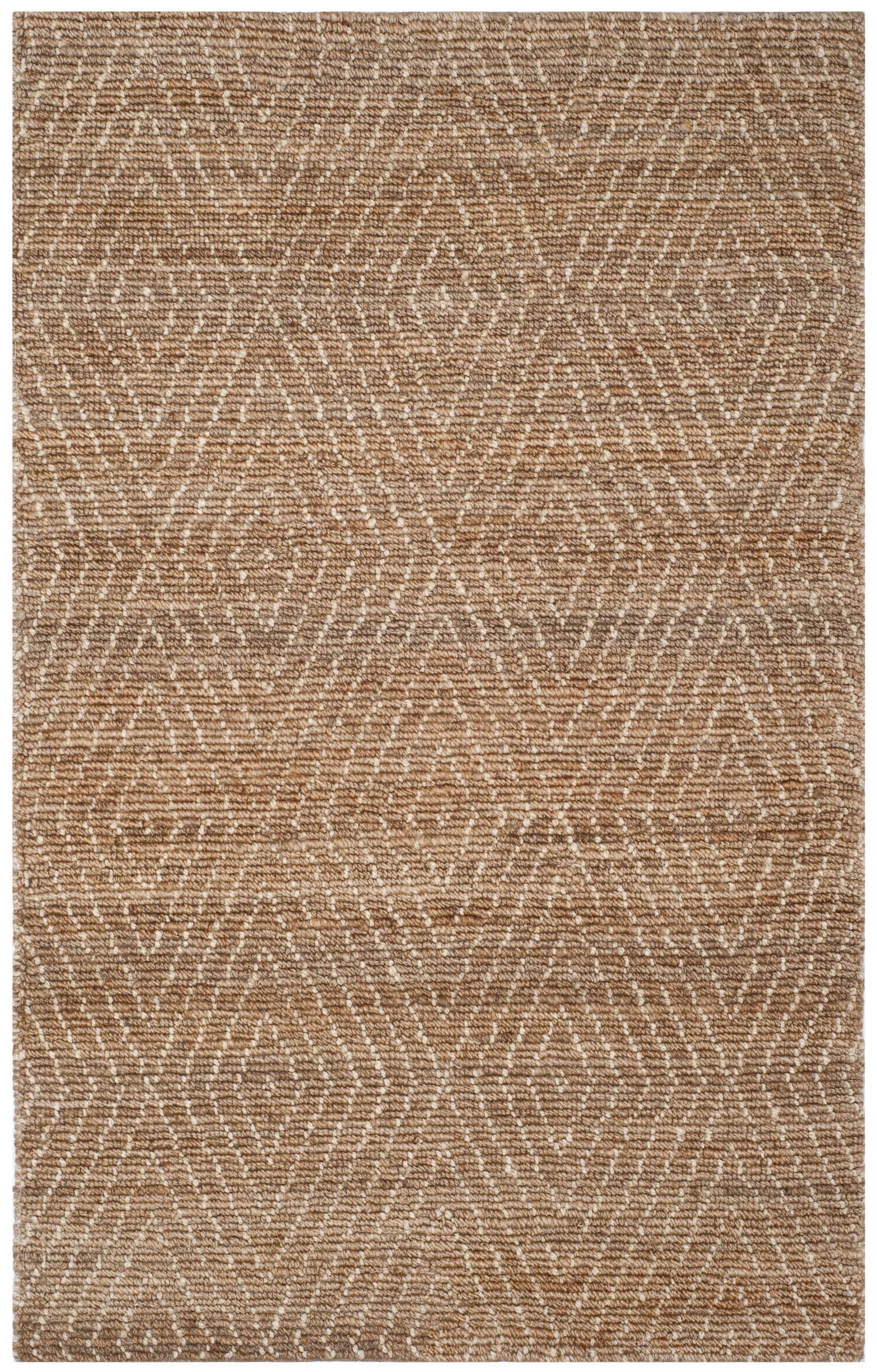 Natural Ivory Hand-Knotted Wool Geometric Area Rug