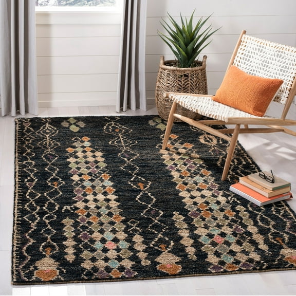 SAFAVIEH Bohemian Flannery Geometric Area Rug, Black/Beige, 5' x 8'