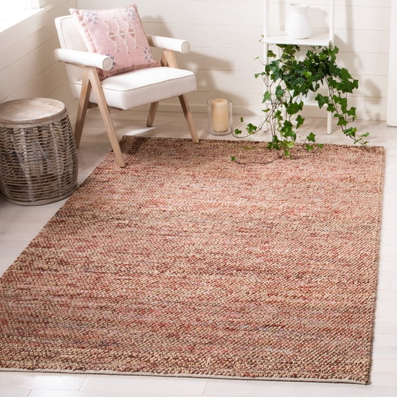 SAFAVIEH Bohemian Martha Solid Area Rug, Natural/Pink, 6' x 9'