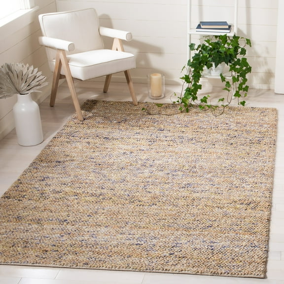 SAFAVIEH Bohemian Martha Solid Area Rug, Natural/Purple, 6' x 9'