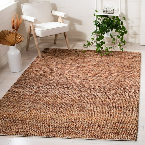 SAFAVIEH Bohemian Martha Solid Area Rug, Natural/Rust, 3' x 5'