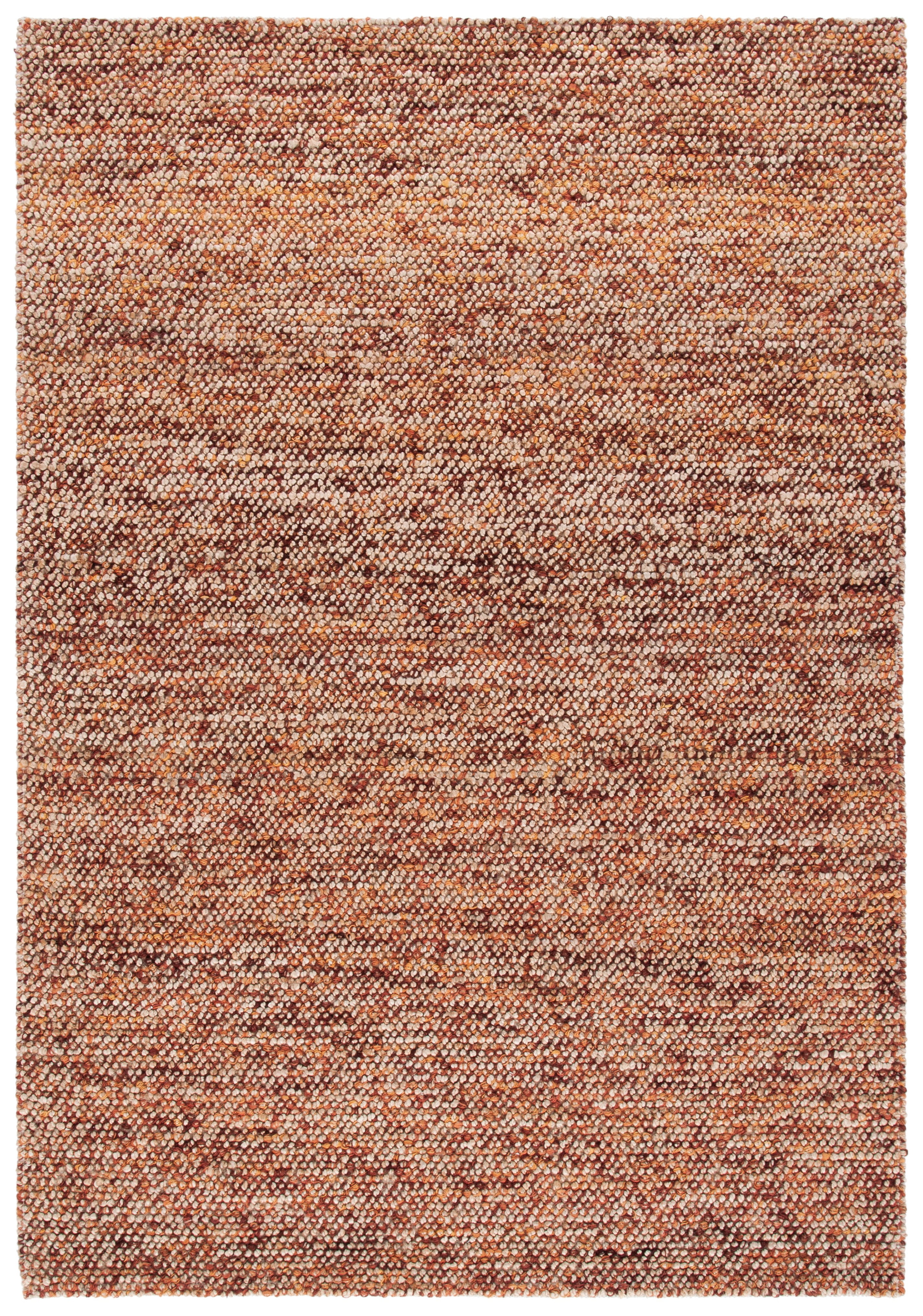 Bohemian Natural Rust Hand-Knotted Wool Area Rug - 4' x 6'