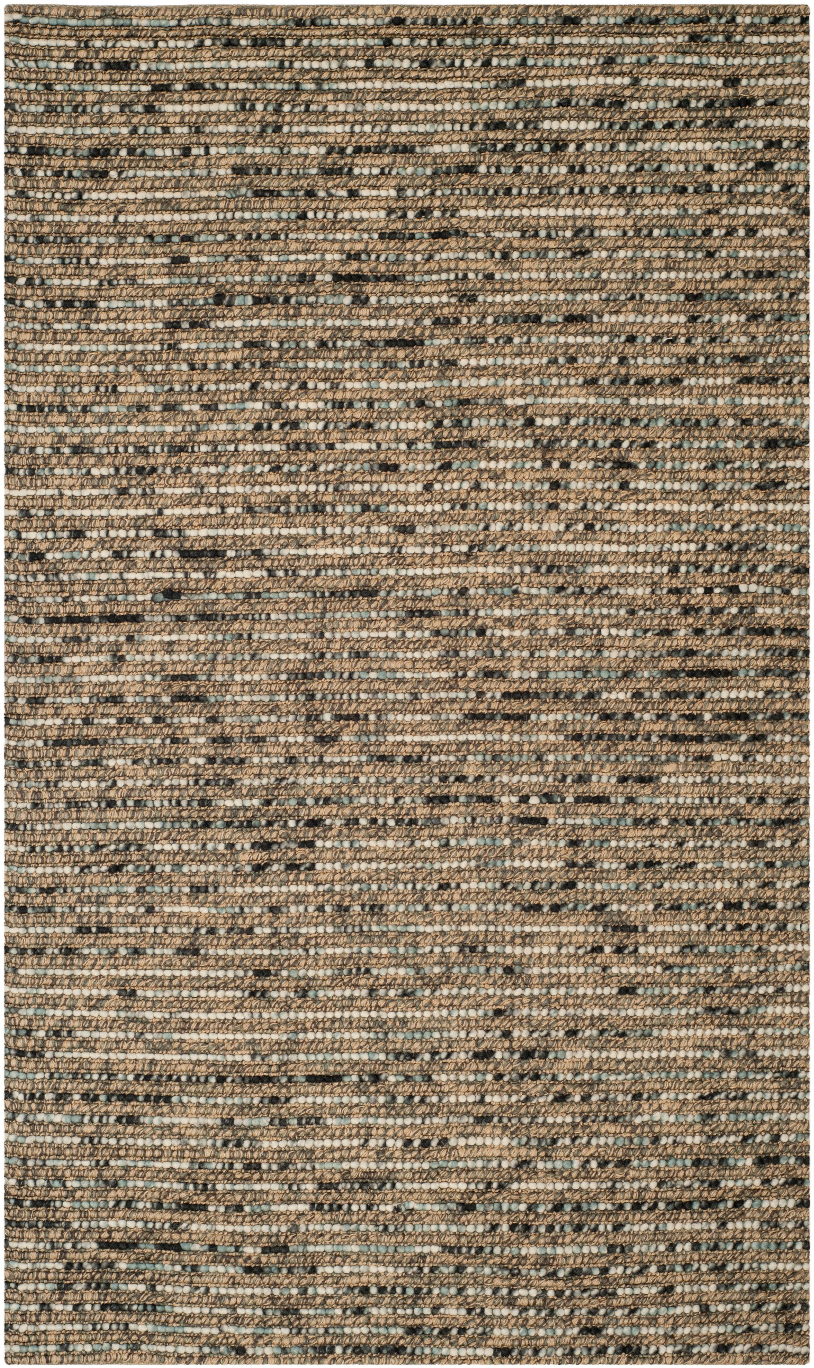 Hand-Knotted Blue Multi Wool Bohemian Area Rug, 3' x 5'