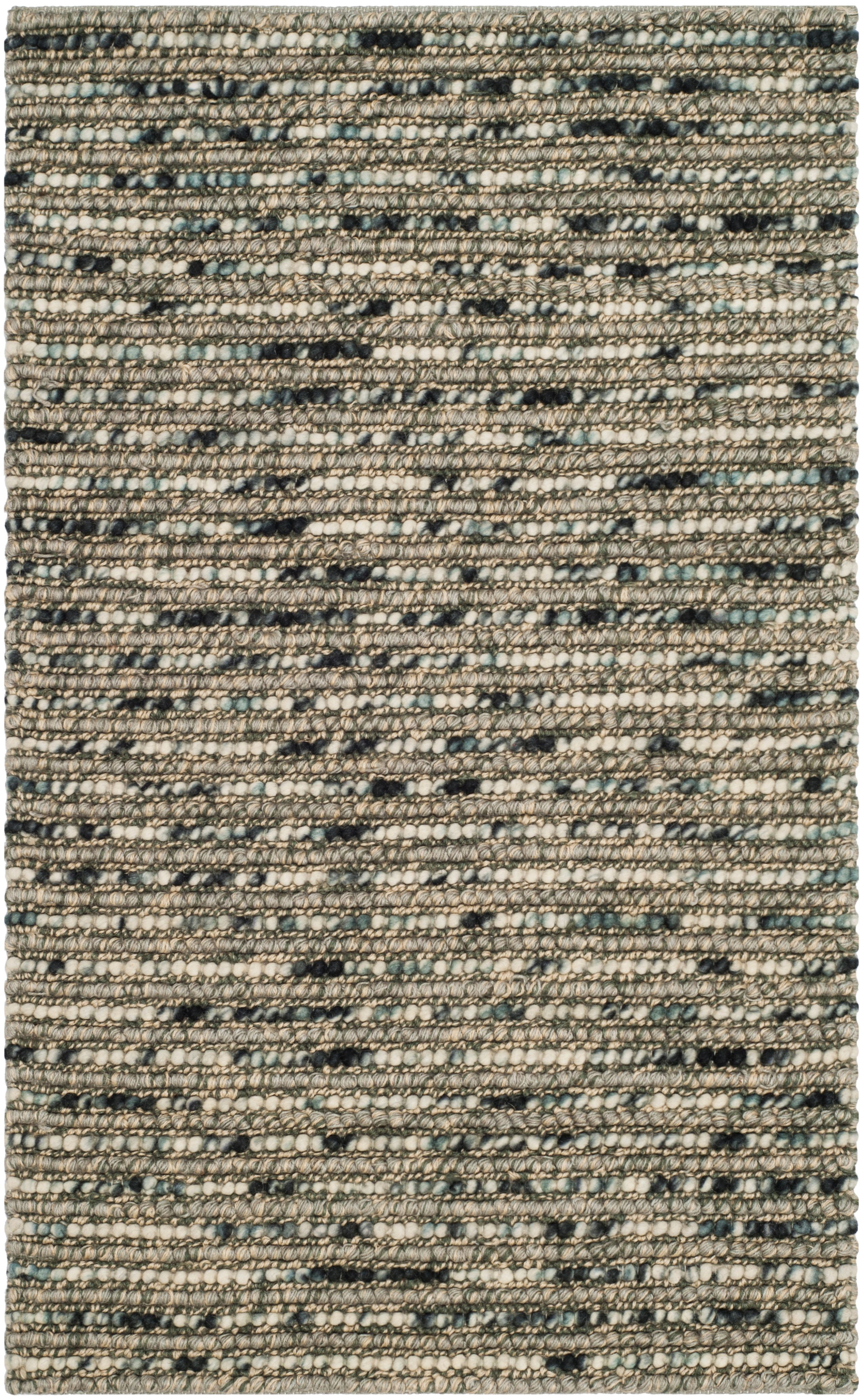 Hand-Knotted Grey Multi Wool and Cotton Bohemian Rug, 3' x 5'