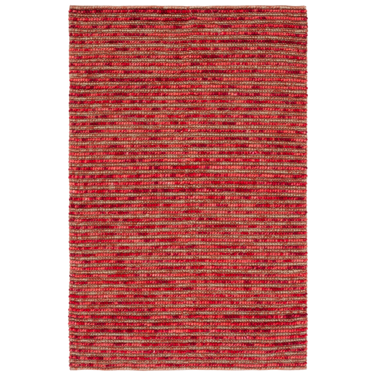 Handmade Red and Multicolor Wool Bohemian Area Rug, 5' x 8'