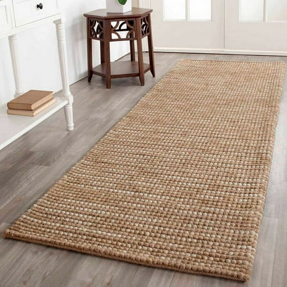 SAFAVIEH Bohemian Nel Transitional Braided Striped Runner Rug, Beige/Multi, 2'6" x 14'