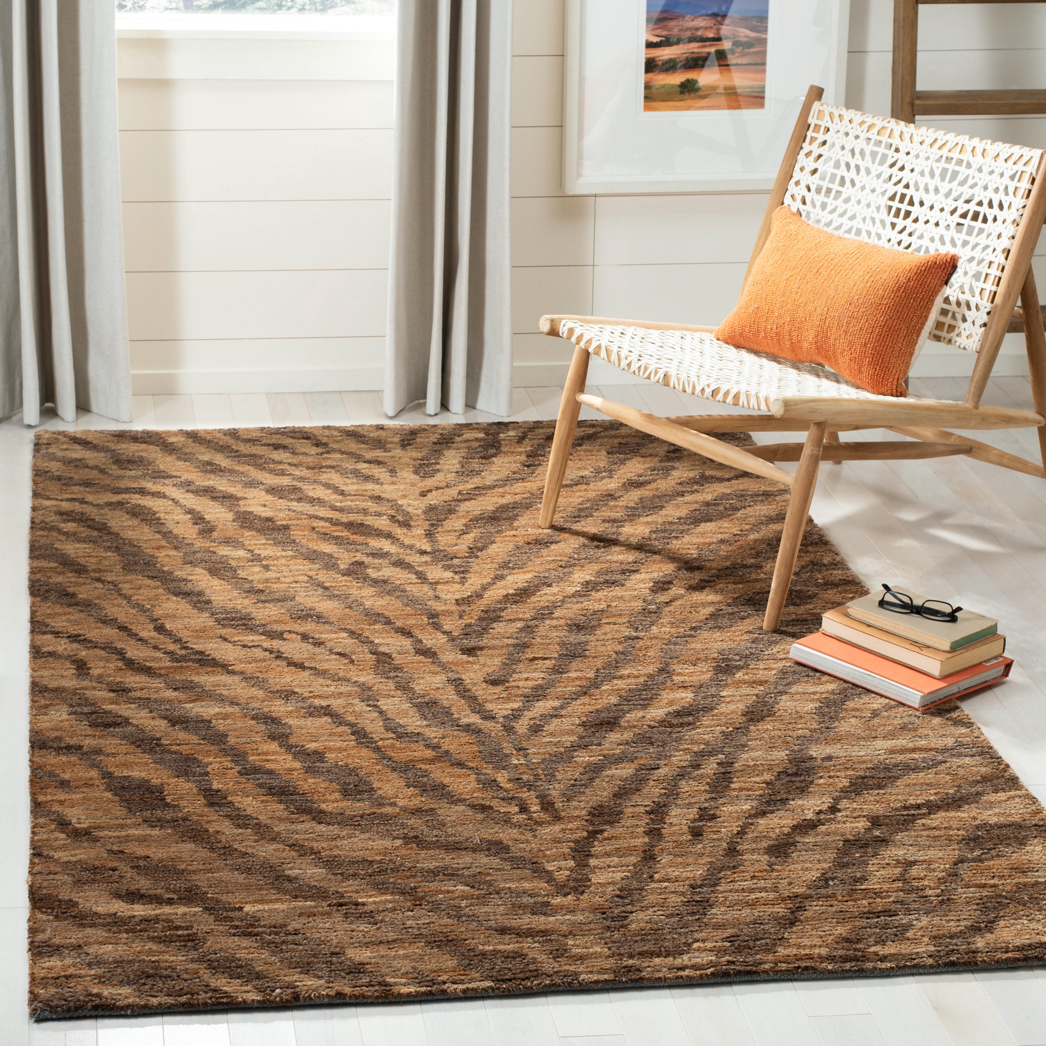 Nick Rochefort Rugs SAFAVIEH Bohemian Nick Geometric Area Rug, Natural/Black, 8' x 10 ...