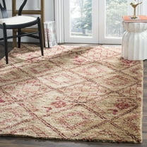 SAFAVIEH Bohemian Tanzil Geometric Area Rug, Natural/Red, 8' x 10'