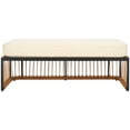 thumbnail image 1 of SAFAVIEH Bola Backless Rattan Outdoor Patio Bench, Natural/Beige, 1 of 12