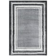 thumbnail image 1 of SAFAVIEH Border & Stripe Hyram Bordered Shag Area Rug, Grey/Black, 5'3" x 7'6", 1 of 4