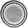 thumbnail image 1 of SAFAVIEH Border & Stripe Hyram Bordered Shag Area Rug, Grey/Black, 6'7" x 6'7" Round, 1 of 7