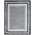 thumbnail image 1 of SAFAVIEH Border & Stripe Hyram Bordered Shag Area Rug, Grey/Black, 9' x 12', 1 of 8