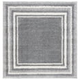 thumbnail image 1 of SAFAVIEH Border & Stripe Hyram Bordered Shag Area Rug, Grey/Ivory, 6'7" x 6'7" Square, 1 of 8