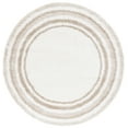 thumbnail image 1 of SAFAVIEH Border & Stripe Hyram Bordered Shag Area Rug, Ivory/Beige, 6'7" x 6'7" Round, 1 of 7