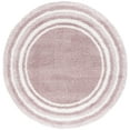 thumbnail image 1 of SAFAVIEH Border & Stripe Hyram Bordered Shag Area Rug, Pink/Ivory, 6'7" x 6'7" Round, 1 of 7