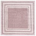 thumbnail image 1 of SAFAVIEH Border & Stripe Hyram Bordered Shag Area Rug, Pink/Ivory, 6'7" x 6'7" Square, 1 of 8