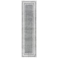 thumbnail image 1 of SAFAVIEH Border & Stripe Hyram Bordered Shag Runner Rug, Grey/Ivory, 2'2" x 8', 1 of 7