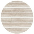 thumbnail image 1 of SAFAVIEH Border & Stripe Jerred Striped Shag Area Rug, Beige/Ivory, 6'7" x 6'7" Round, 1 of 4