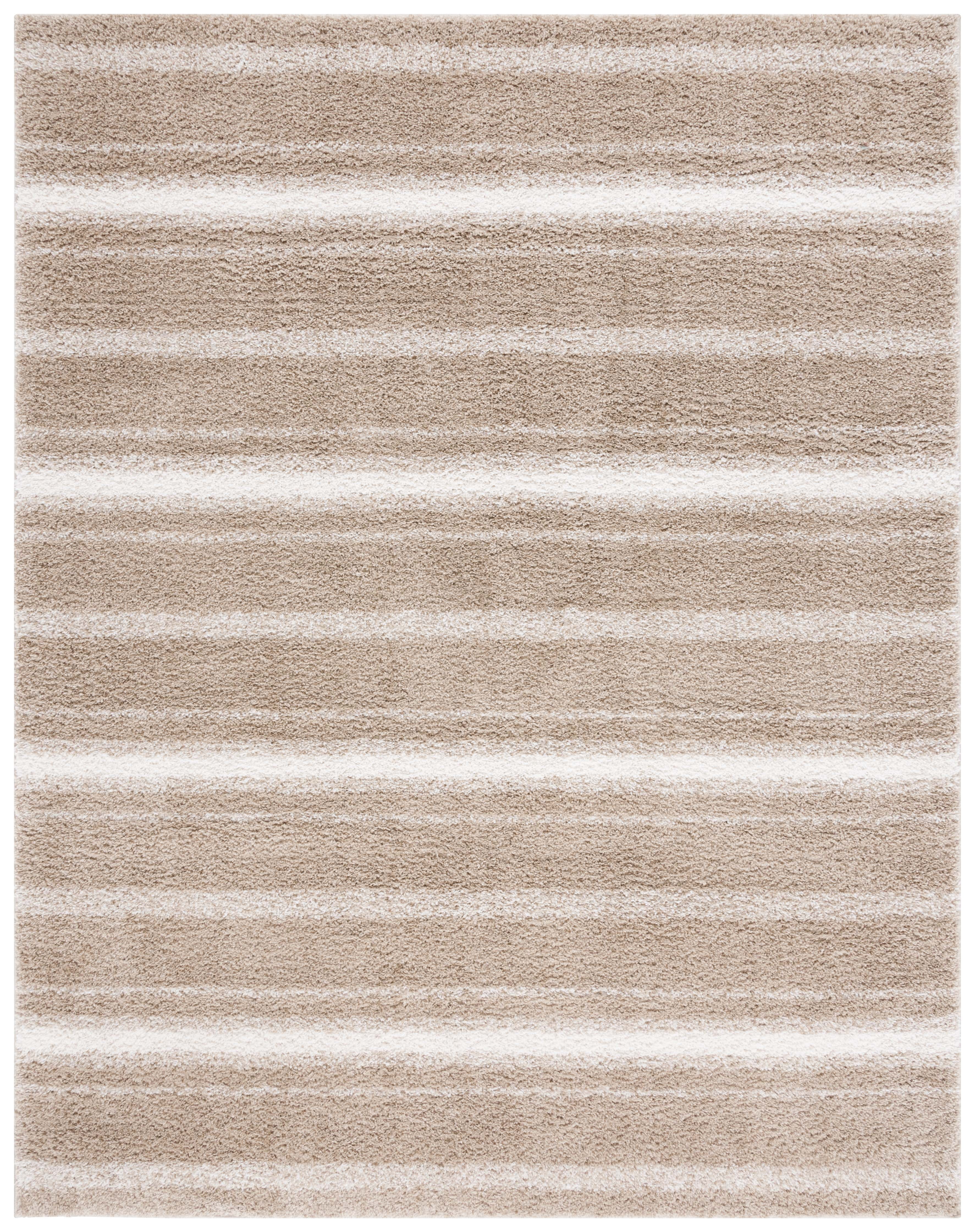 Striped Border Rug SAFAVIEH Border & Stripe Jerred Striped Shag Area Rug, Beige/Ivory, 8 ...