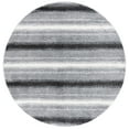 thumbnail image 1 of SAFAVIEH Border & Stripe Jerred Striped Shag Area Rug, Grey/Black, 6'7" x 6'7" Round, 1 of 7