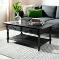 thumbnail image 1 of SAFAVIEH Boris 2-Drawer Coffee Table Distressed Black, 1 of 7